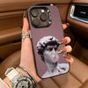 Aesthetic Funny David Mona Lisa Phone Case For iPhone 17,16,15,14,13,12,11 Plus Pro Max Colored Silver Phone Case