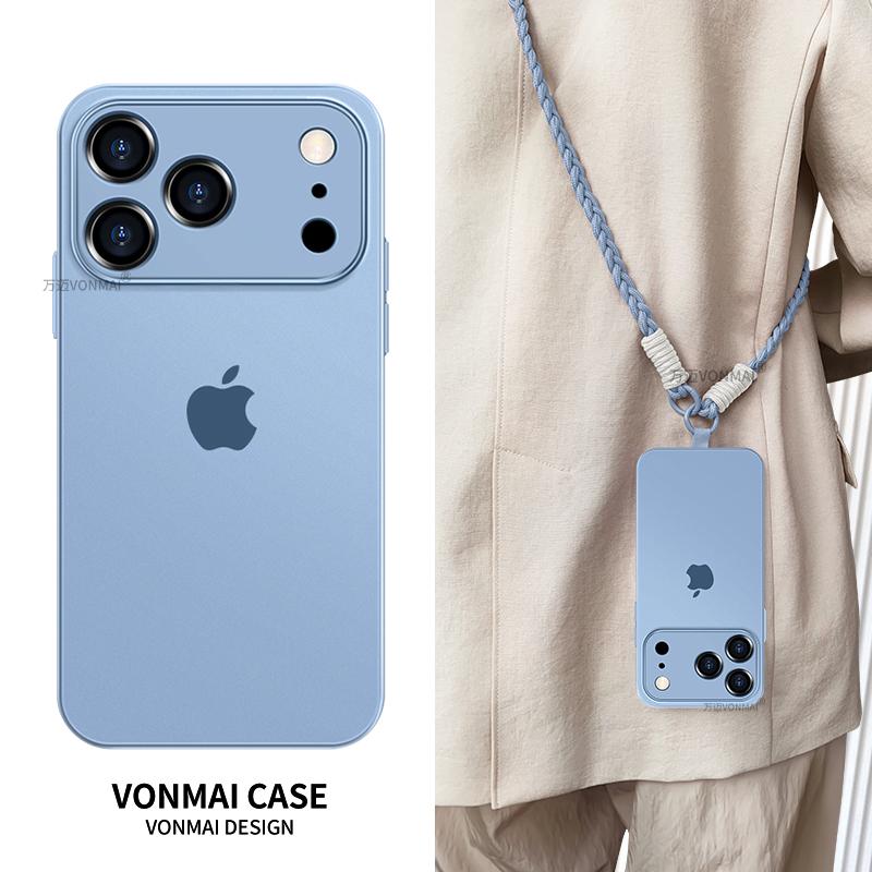 

Ultra Thin Matte Phone Case For iPhone 17 Pro Max 17Air 16 17 Pro 15 With Crossbody Lanyard camera Protection Coque Cover For iPhone 17 ProMax