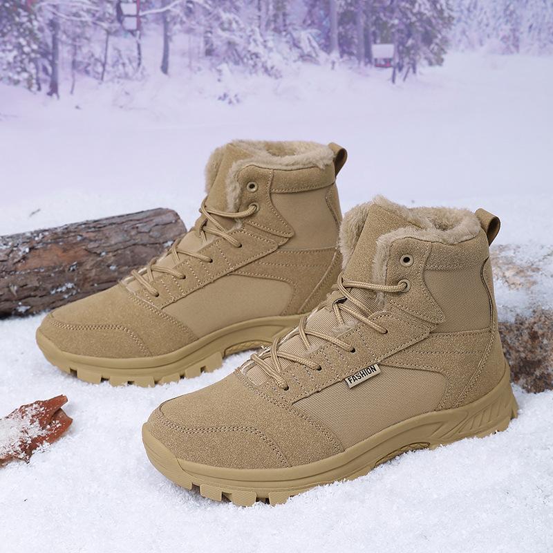 Winter warm outdoor high-top sports hiking shoes cold-proof snow boots large size training boots