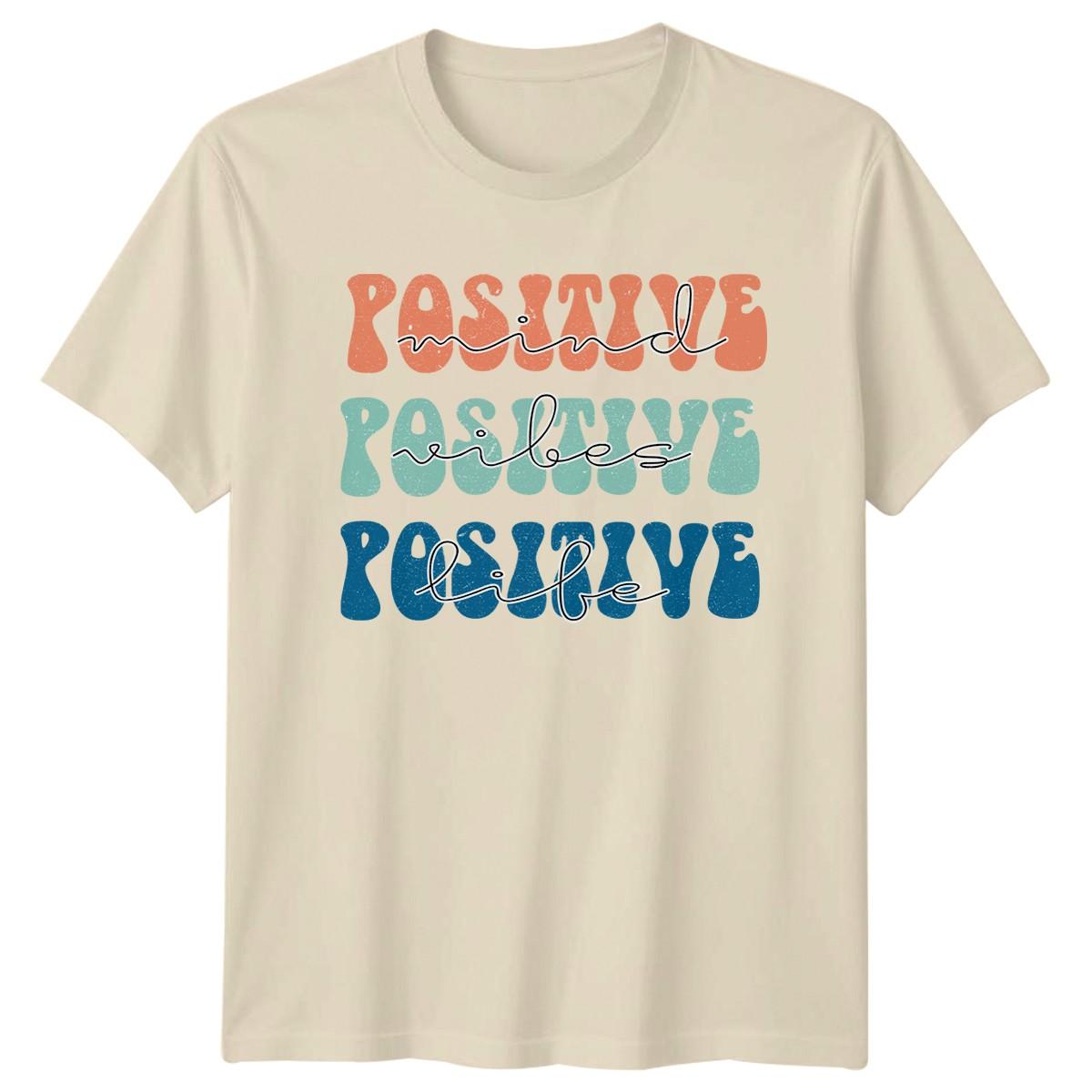 Positive Mind Positive Vibes T-Shirt Mental Wellness Birthday Gift For Him Her L