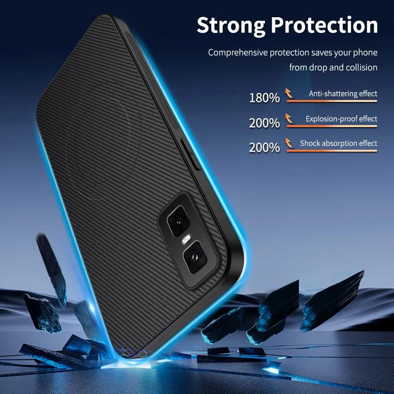 Carbon Fiber Texture Magnetic Case For Infinix GT 30 Pro 20 Smart 10 Plus Magsafe Wireless Charging Matte Soft Frame Cover