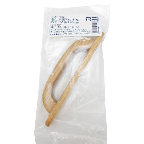 Waki Sangyo Wooden Handle with Seat, for Drawers, Doors, Furniture, Transparent, Total Length 120mm, TW-390