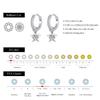 MODIAN D Round Moissanite Ear Buckles 925 Silver Fashion Stars Hoop Earrings For Women Wedding Jewelry Gifts
