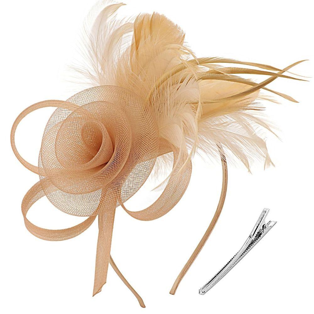 Formal Dress Feathers Mesh Headband Retro Fascinator Headdress  Masquerade Party