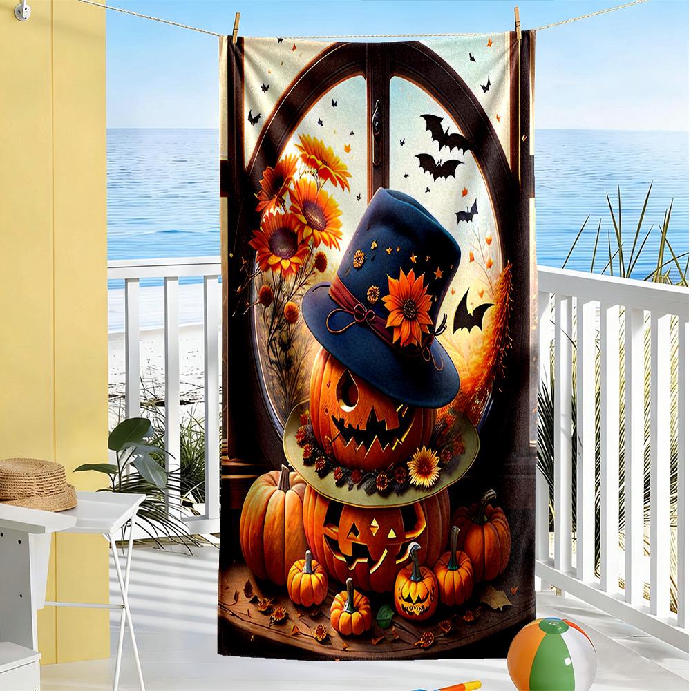 Halloween Beach Towel Quick-Dry Soft Microfiber Comfortable Lightweight Suitable for Sports, Travel, Swimming, Yoga, Bathroom, Beach, And Pool