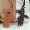 Mini Teddy Bear Keychain, Faux Leather Animal Keychain, Hanging Decoration Backpack, Handbag Hanging Decoration, Korean Version Bag Pendant