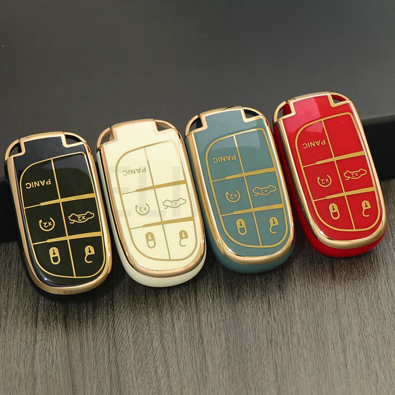 3/5 Tasten Schale Fob TPU Auto Smart Schlüssel Etui Abdeckung Für Jeep Renegade Frand Cherokee Dodge Journey Charger Chrysler 200 300 300
