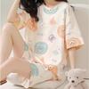 GMXIA Cute Panda Pajamas for Women In Summer, Short Sleeves and Shorts, Large-sized and Thin Summer Casual Home Wear Set