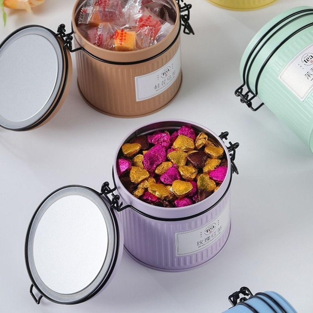 Tinplate Tea Tin Can Round Candy Jar Multi-functional Tea Packaging Box  Coffee