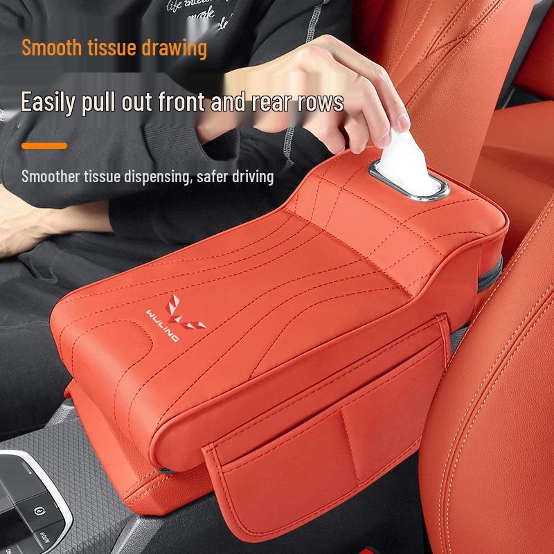 Wuling Bingo Mini Car Tissue Holder & Armrest Pad for Starlight S & Macaron Bingo Plus