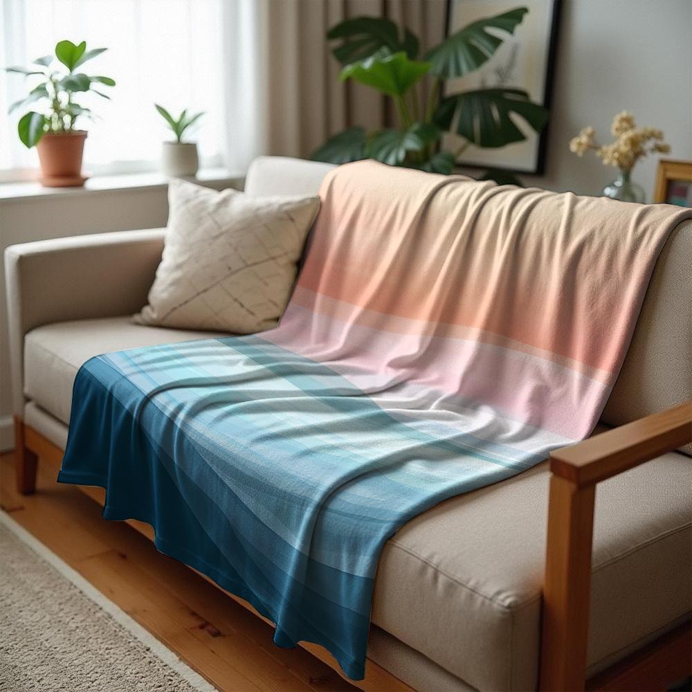 Gradient Cat Ghost Boo Night Cartoon Anime Print Flannel Blanket Soft Warm Throw for Kids Bedroom Sofa Christmas Office Car