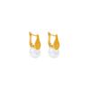 High-end color pearl ear buckle women's retro niche design real gold electroplated earrings high-end temperament earrings