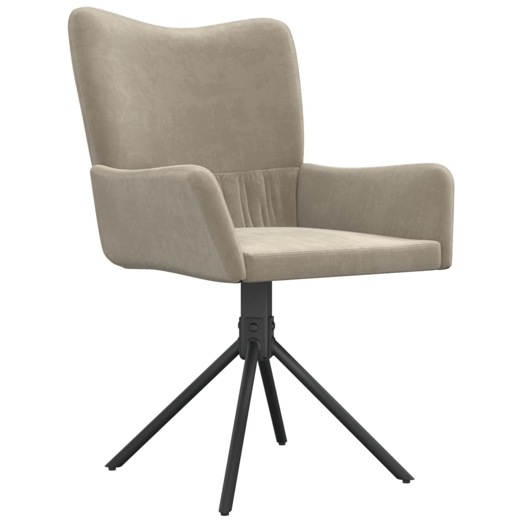 Dining Chairs 2 Pcs Swivel Light Grey Velvet