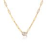 European Style Stainless Steel Necklace with Water Drop Zirconia - High-End Luxury, Colorfast Titanium Steel Accessories for Women