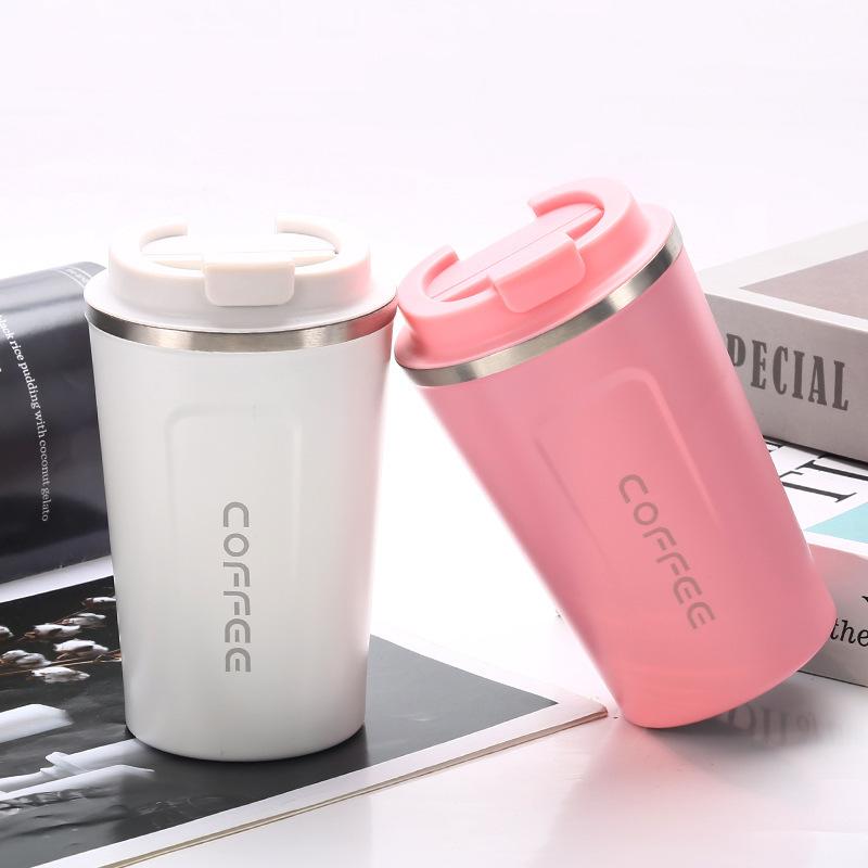 1Pc New Creative 304 Stainless Steel Coffee Cup Light Luxury High-end Office Double-layer Portable High-value Coffee Cup