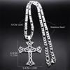 Creative Cross Pendant Men Necklace Stainless Steel Yoga Lotus Triquetra Hip Hop Cuban Link Chain Hollow Necklaces Jewelry N9748