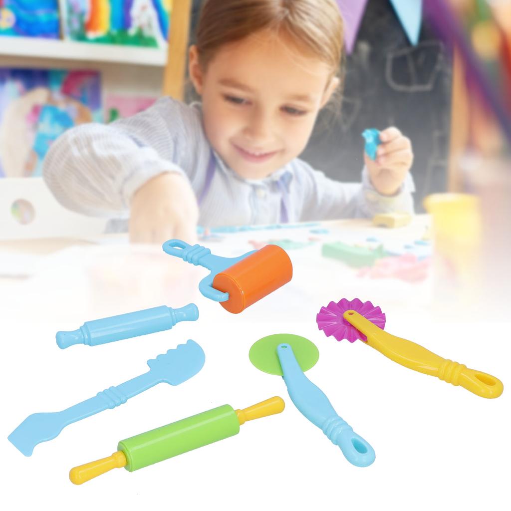 6pcs Clay Dough Tools Kit Art Clay Modeling Rollers Molds Cutters Tools Set for Children