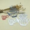 Tea Set Paper Cutting Art Background Scrapbooking Metal Cutting Dies Stencils for DIY Album Paper Card Decor
