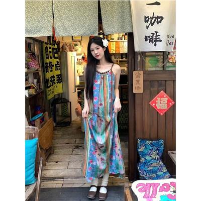 Abito Lungo Vintage Stile Cinese con Stampa Floreale per Donna, Elegante e Versatile Abito Maxi per le Feste