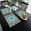 Of Four Placemats with a Moroccan Design, Measuring 12.0X18.0 Inch, Made of Polyester, Suitable for Machine Washing, Ideal for Home, Kitchen, Or