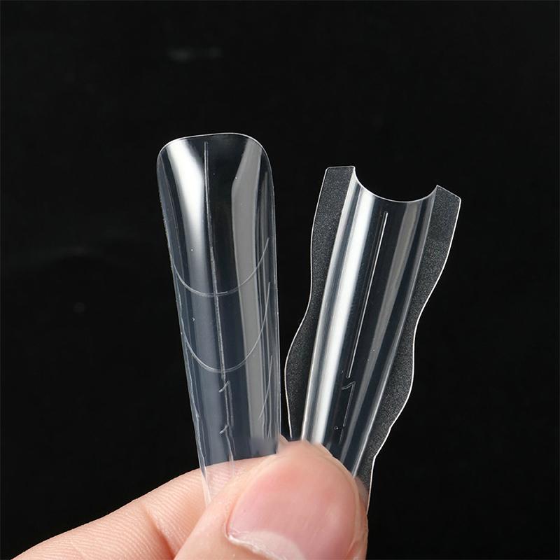 60Pcs Sandwich Nails Forms Nail Mold for Quick Nails Extension Plastic Nail Form Tools for Beginners Professionals Women