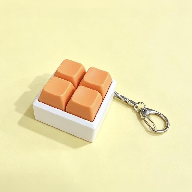 Mini 4 Keys Mechanical Keyboard Fidget Keychain Satisfying Click Sound Unique Gift for Keyboard Enthusiasts Friends