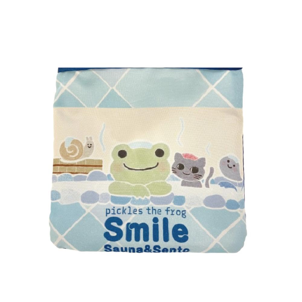 Nakajima Corporation Pickles Smile Sauna Sento Eco Bag Pickles the Frog Sauna Public Bath Design Foldable Shopping Bag Character Goods H14 X W15 X