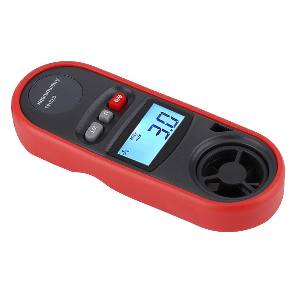 163 Handheld Digital LCD Portable Anemometer Wind Speed Meter Thermometer, Compact Wind Vane Ideal for Weather Enthusiasts, Fishing, and Industrial