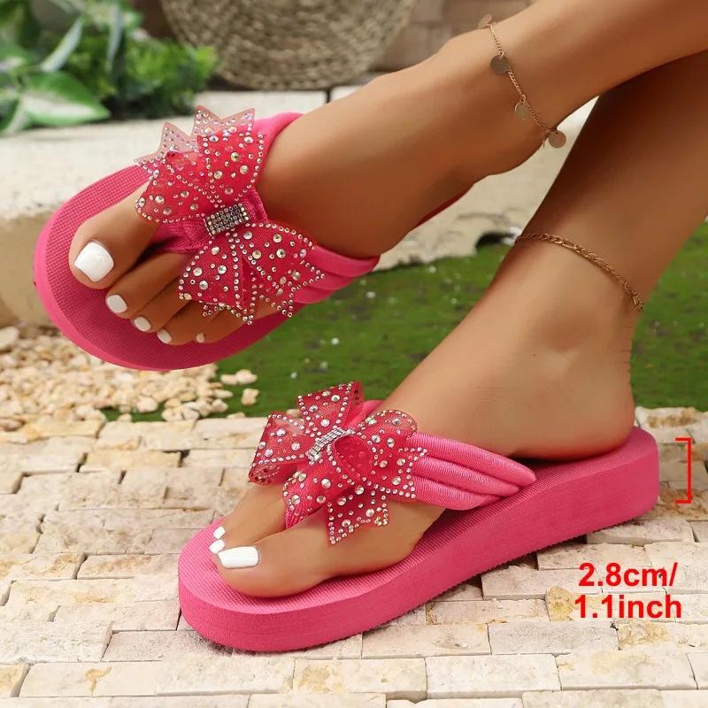 

Мода Мода Низкий каблук Стразы Шлепанцы Лето Нескользящие Бабочка Легкие Мягкая подошва Износостойкие Шлепанцы 43 ярко-розовый