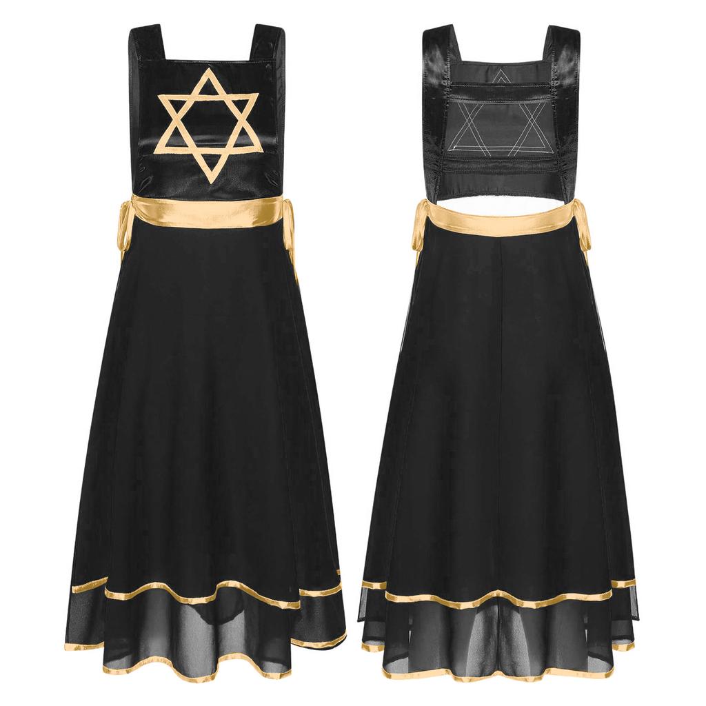 black praise dance dresses 2X / Black/Lime main image 1