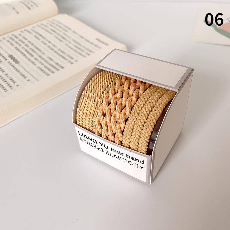 Fashion Hair Ties Set for Women Girls Simple Twist Elastic Rubber High Ponytail Hair Bands Hair Rope Hair Accessories Set