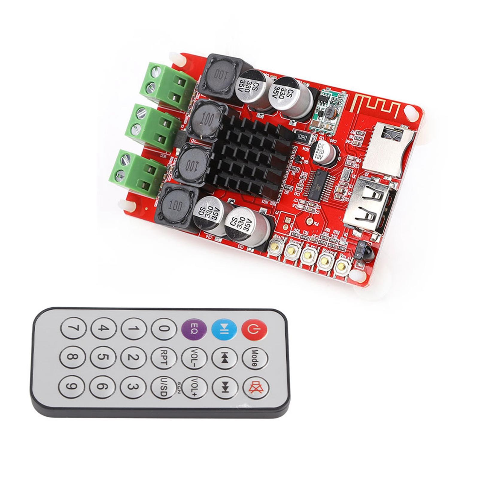 

Цифрова підсилювальна плата TPA3116, Bluetooth-приймач, декодер для U-диска та TF-карти, з пультом дистанційного керування