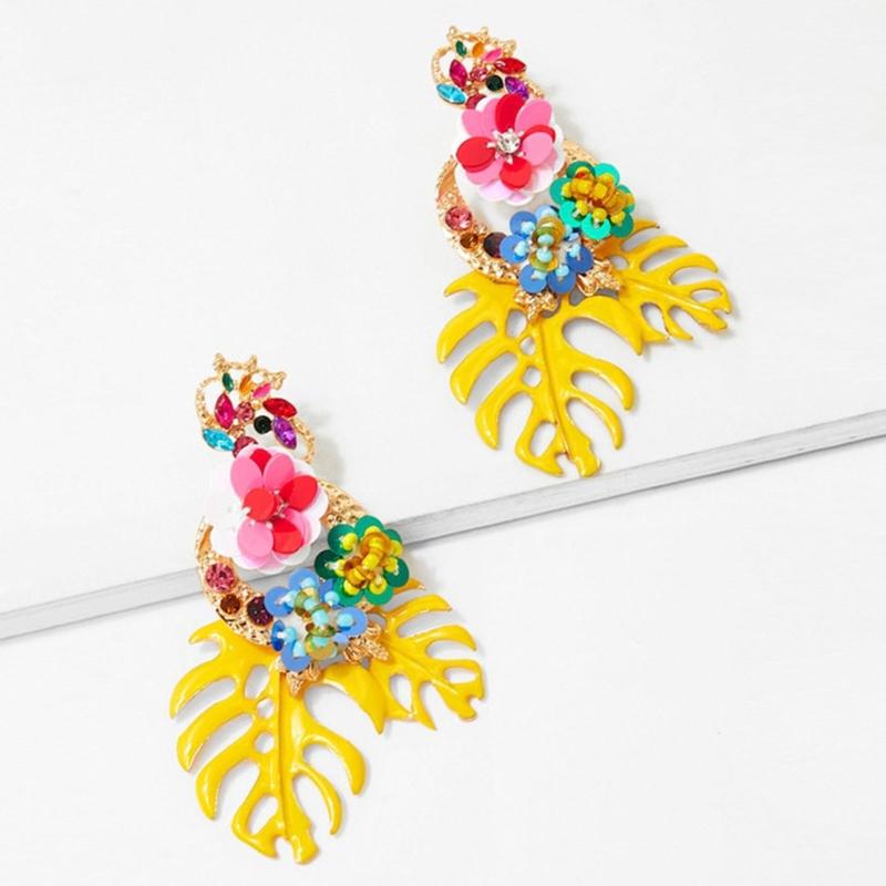 1 Pair Ins Japanese and Korean Fashion All-match Temperament Earrings Leaf Earrings Simple Cold Wind Women Jewelry