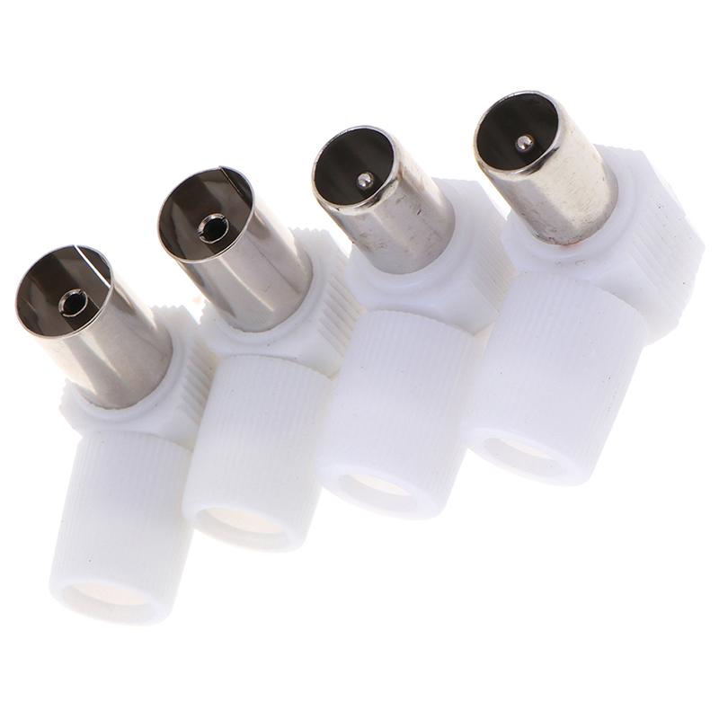 2Pairs 90 Degrees Male And Female Tv Plug Jack For Antennas Tv Rf