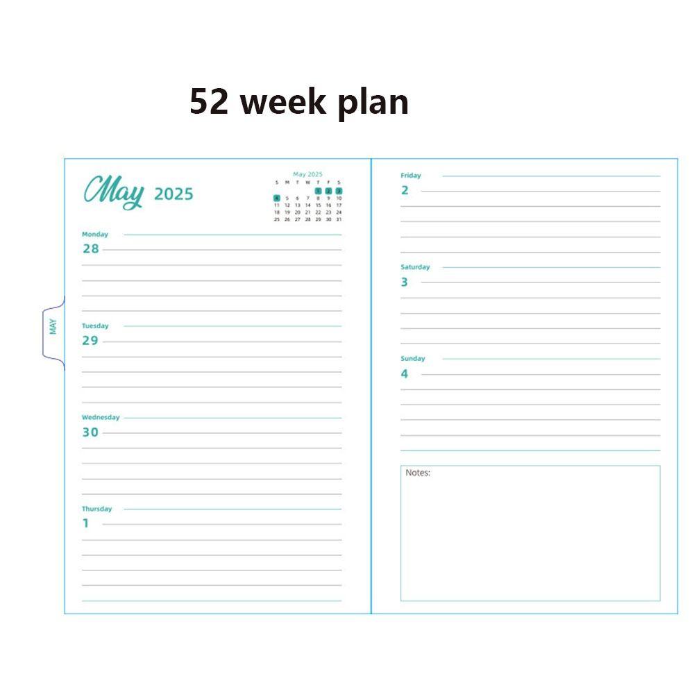 Loose-leaf Coil 2025 Agenda Planner Notebook Diary Weekly Planner Planner Organizer A5 Schedules Calendar Notepad Practical