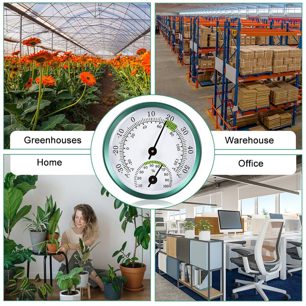 2-in-1-Thermometer-Hygrometer aus Edelstahl, wandmontiertes automatisches Messthermometer für das Temperatur- und Feuchtigkeitsmessgerät im Home Office