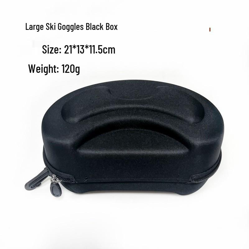 Durable Extra-Large Black Zipper Eyewear Case for Sunglasses, Ski Goggles & More