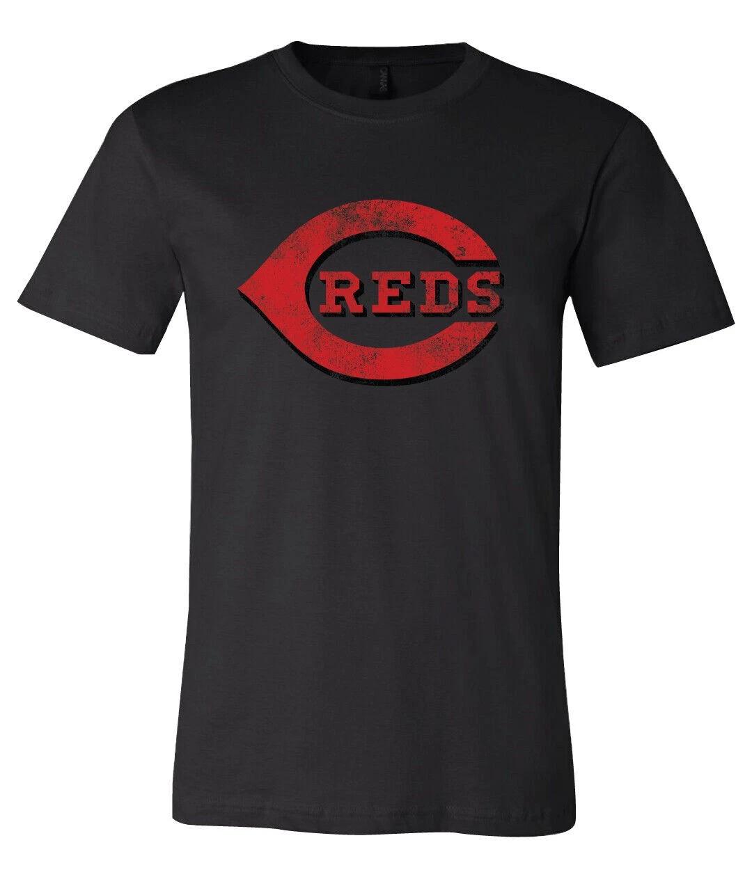 Cincinnati Reds main logo Distressed Vintage logo T-Shirt 6 Sizes S-6XL!! S