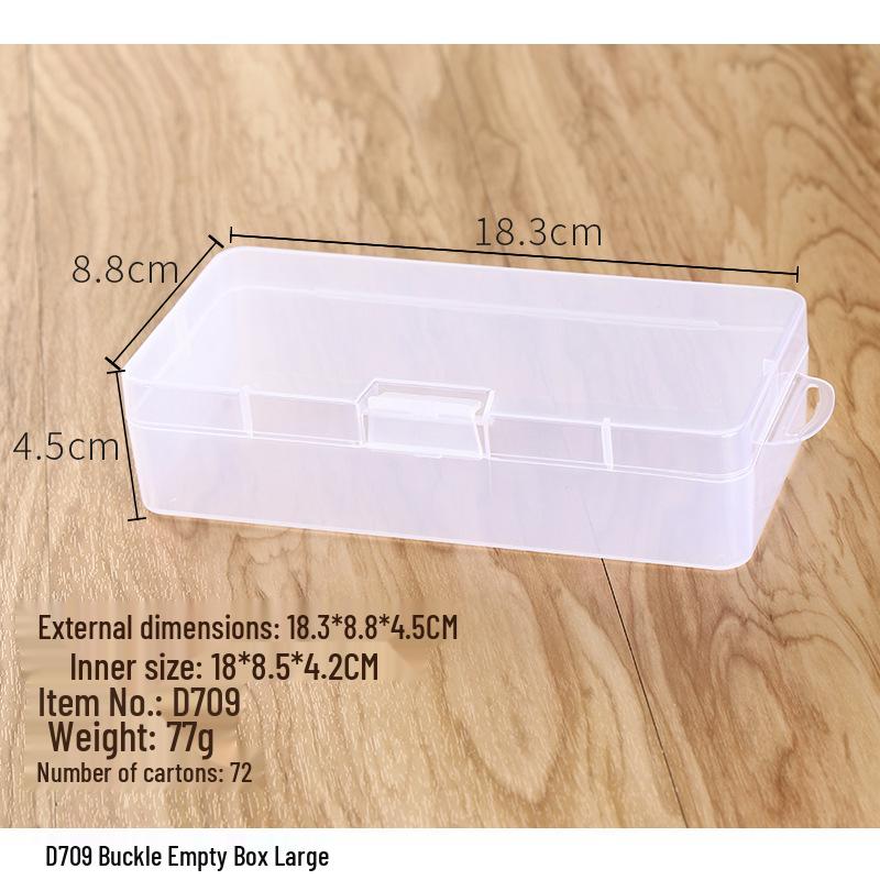 Clear Buckle Plastic Storage Box for Tools, Electronics, and Fishing Hooks