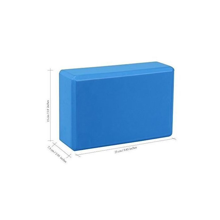 Exerz Yoga Bricks-high Density Yoga Blocks 2pk - Comfortable, Non-slip Fitness Foam Blocks - Blue