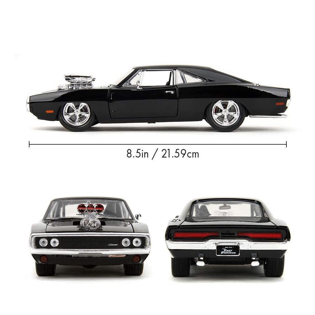 JADA TOYS 1/24 Scale Fast & Furious Dodge Charger 1970 Black F&F Charger Diecast Model Car 35421 [Parallel Import]