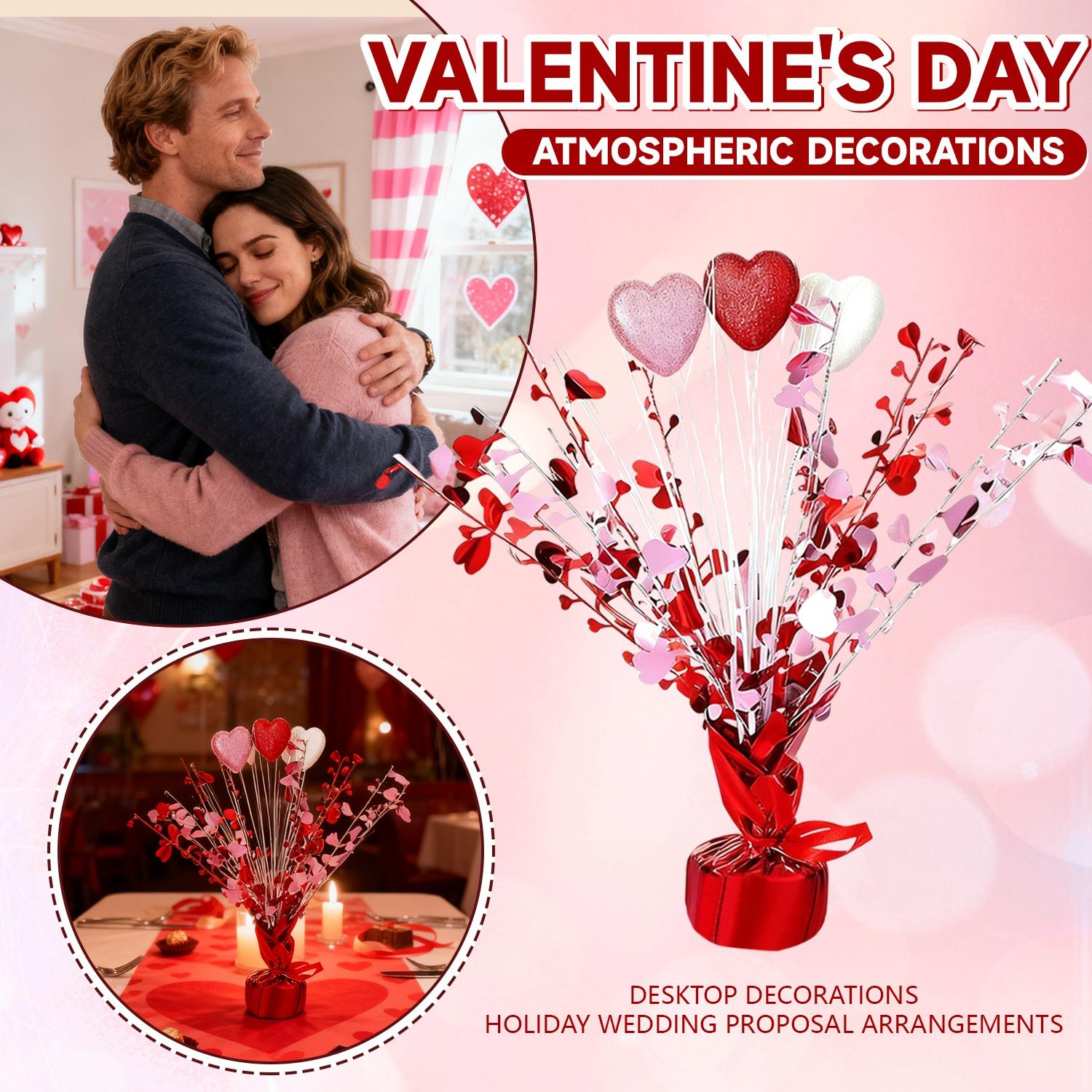 

Artificial Valentines Day Decorations Pink Heart Picks with Red Pink Berries for Valentine’s Day Wedding Anniversary Decor