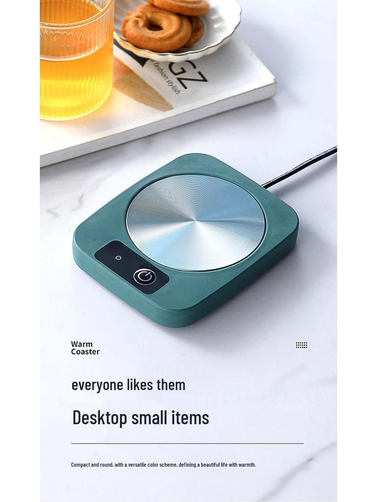 USB-Powered Ceramic Heated Coaster for Constant 55°C Warmth - Ideal Gift