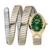 Just Cavalli Classico Lungo Green Dial Two Tone Steel Strap Watch for Women JC1L248M0065
