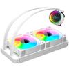 COOLMOON Simple Water Cooling Cooler 240mm with Temperature Display Function Infinity Mirror CPU Cooler LED ARGB 5v 3pin Compatible with Sockets 4pin