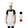 Large Unisex Kitchen Apron & Chef Hat Set with Custom Print Logo, Solid Color