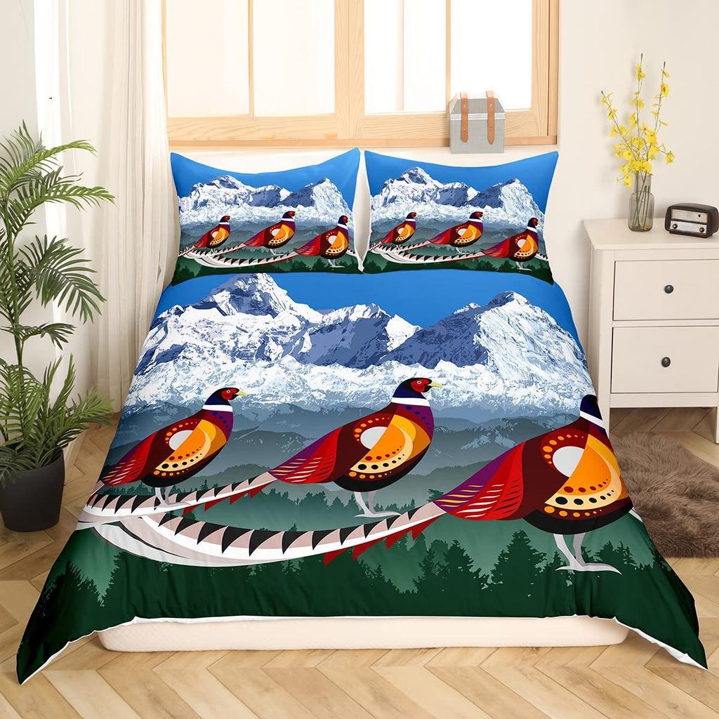 Color Mushroom Three-Piece Quilt Cover 3D Digital Printing Bedding Set Bed Cover
