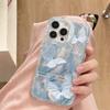 Flowers Butterfly Feather Texture Hard Case For IPhone 17 Pro 17 Air 16 15 14 13 12 11 Pro Max 16 Plus 16e Silicone Cover