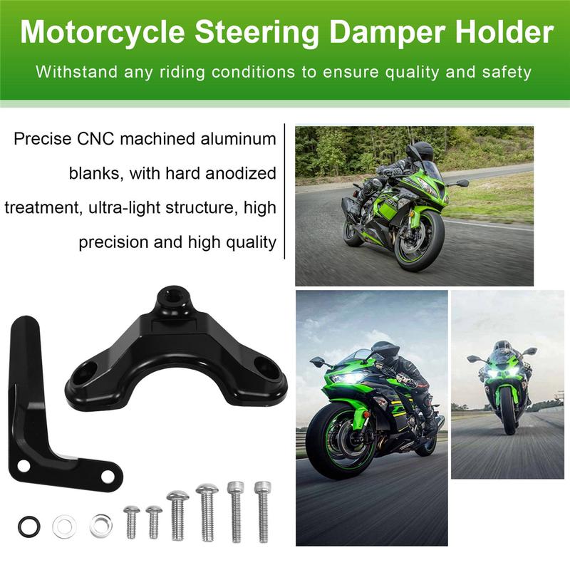 look-Motorcycle Steering Damper Holder Kit Stabilizer Mounting Bracket for -6R 6R 636 ZX6R