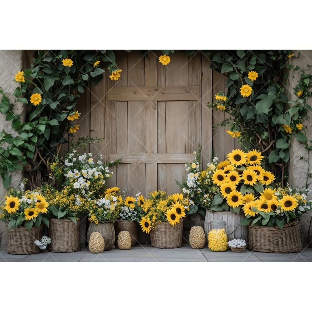 Farm Sunflower Photography Background Garden Flower Kids Birthday Party Cake Smash Baby Shower Portrait Backdrop Photo Studio